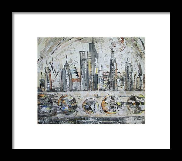  Framed Print featuring the painting Urban Rumble by Jacqui Hawk