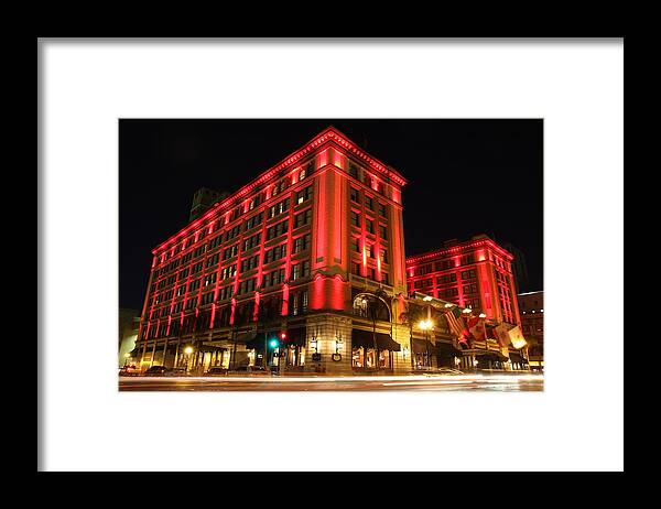 Hotel Framed Print featuring the photograph US Grant Hotel in red by Nathan Rupert
