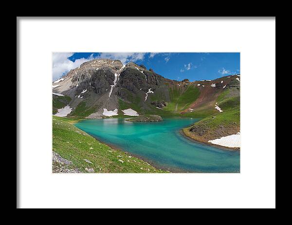 Turquoise Framed Print featuring the photograph U.S. Grant Peak by Aaron Spong