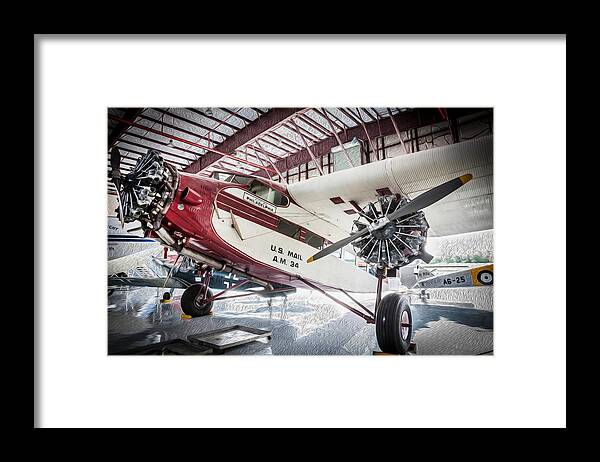 Aircraft Framed Print featuring the photograph U.S. Mail Carrier Vintage Airplane  by Rich Franco