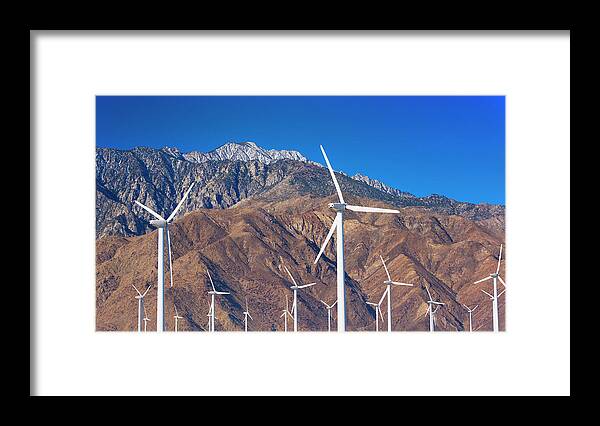 Scenics Framed Print featuring the photograph Usa, California, Palm Springs, Wind Farm by Tetra Images