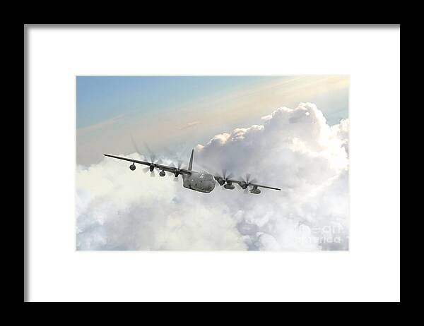 Usaf C130 Framed Print featuring the digital art Usaf C130 by Airpower Art