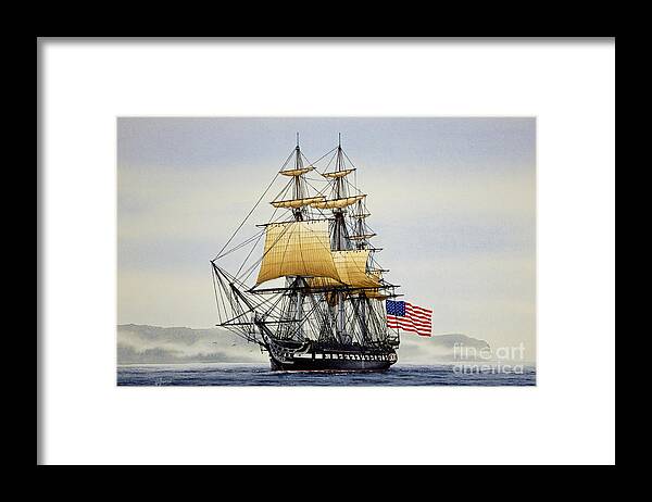 Tall Ship Framed Print featuring the painting Uss Constitution by James Williamson