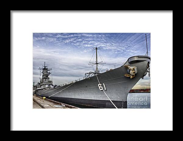 Ship Framed Print featuring the photograph USS Iowa by David Doucot