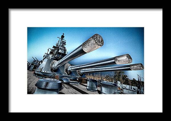 Battleship Framed Print featuring the photograph USS North Carolina Battleship by Craig Bowman