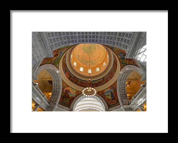 Utah Framed Print featuring the photograph Utah State Capitol Rotunda Interior Archways by Gary Whitton