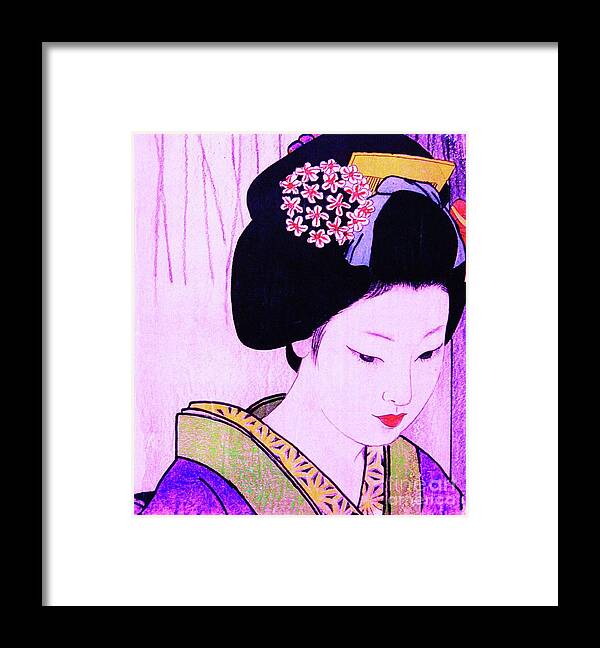 Figurative Framed Print featuring the painting Utsukushii josei ichi by Thea Recuerdo