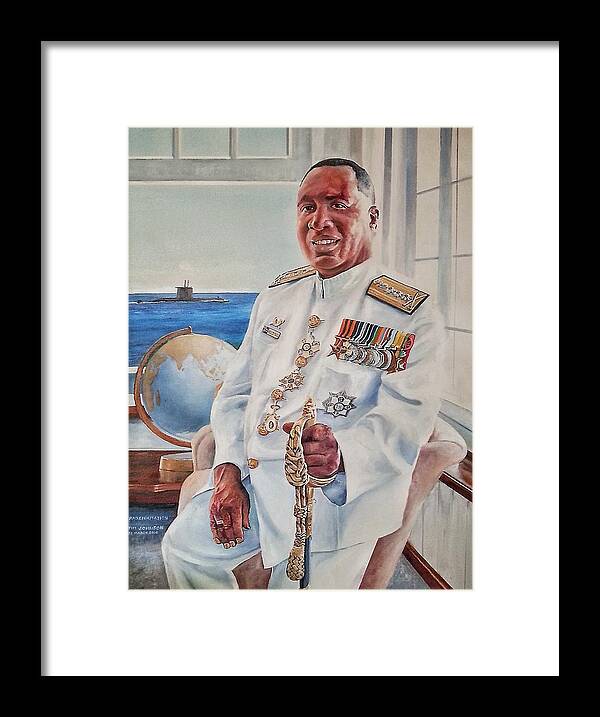 Chief South African Navy Framed Print featuring the painting V Adm Johannes Refiloe Mudimu by Tim Johnson