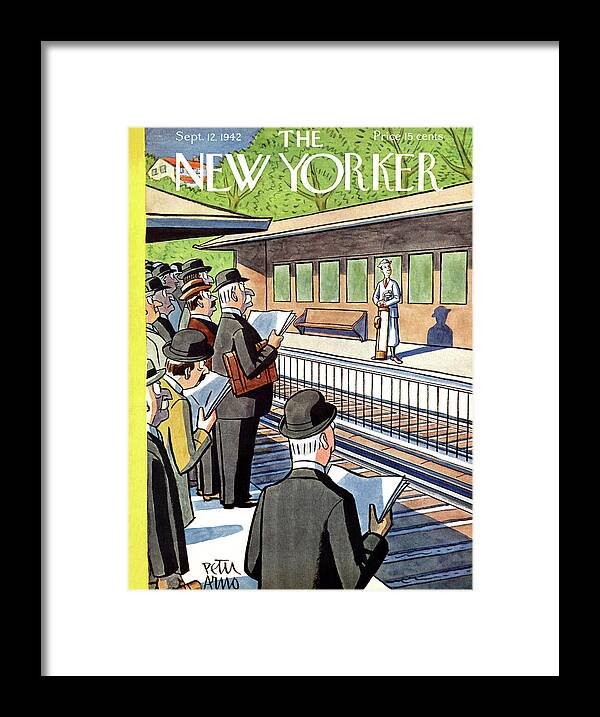 Train Framed Print featuring the painting New Yorker September 12, 1942 by Peter Arno