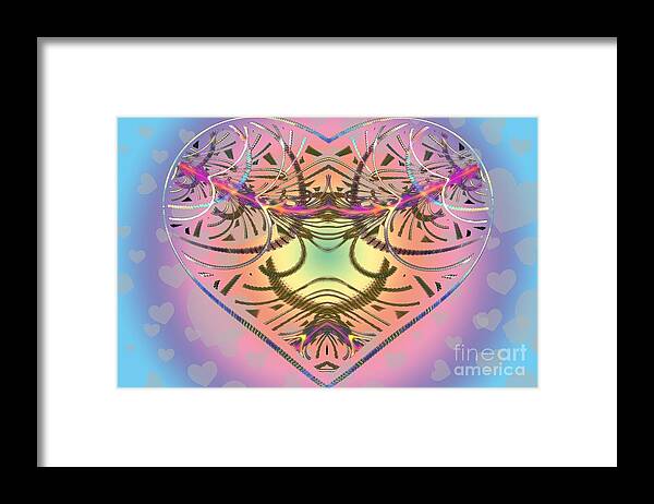 Fractal Framed Print featuring the digital art Valentine's day fun by Peggy Hughes