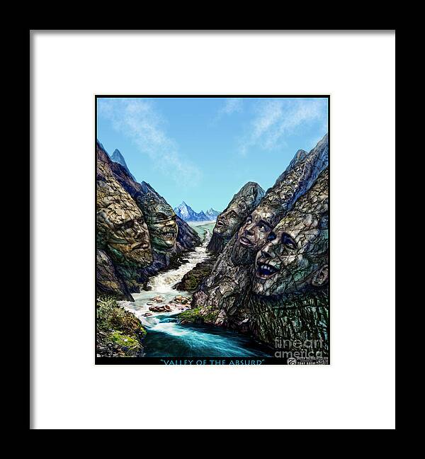 Expain Framed Print featuring the mixed media Valley of the Absurd by Tony Koehl