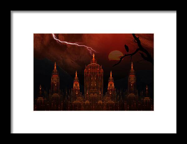 Abstract Framed Print featuring the mixed media Vampire Palace by Phil Clark