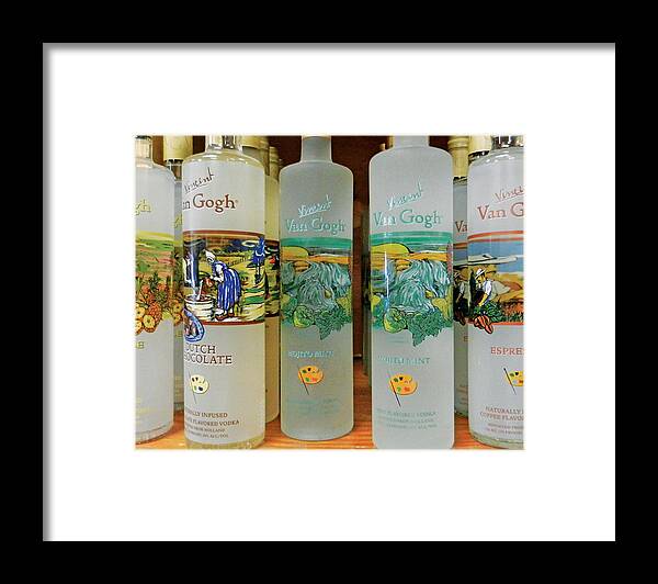 Liquor Bottles Framed Print featuring the photograph Van Gogh Spirits by Val Miller