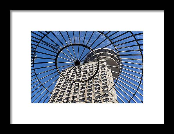 Blue Sky Framed Print featuring the photograph Vancouver's Harbour Center building by Michael Russell