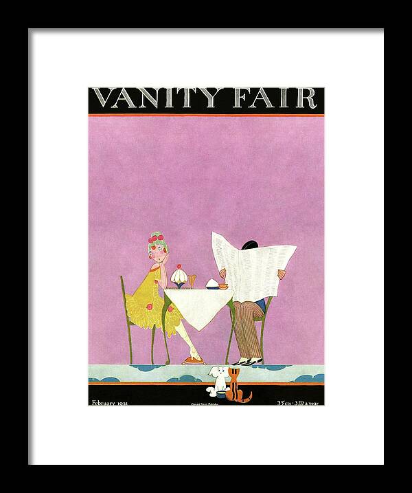 Illustration Framed Print featuring the photograph Vanity Fair Cover Featuring A Man Reading by A. H. Fish