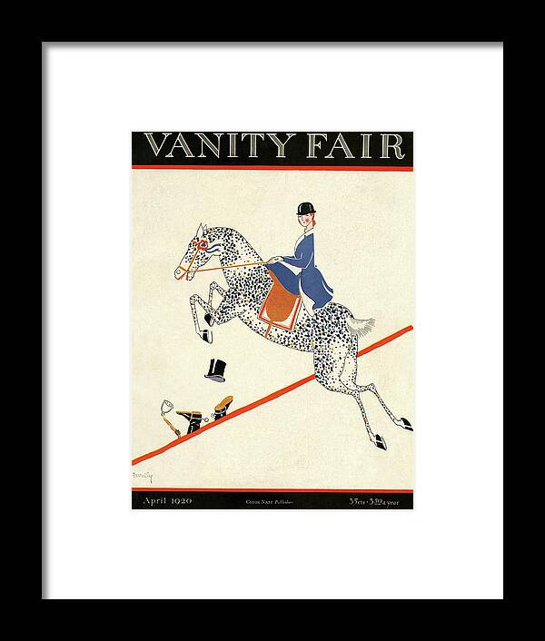 Illustration Framed Print featuring the photograph Vanity Fair Cover Featuring A Woman On A Horse by Aline Farrelly
