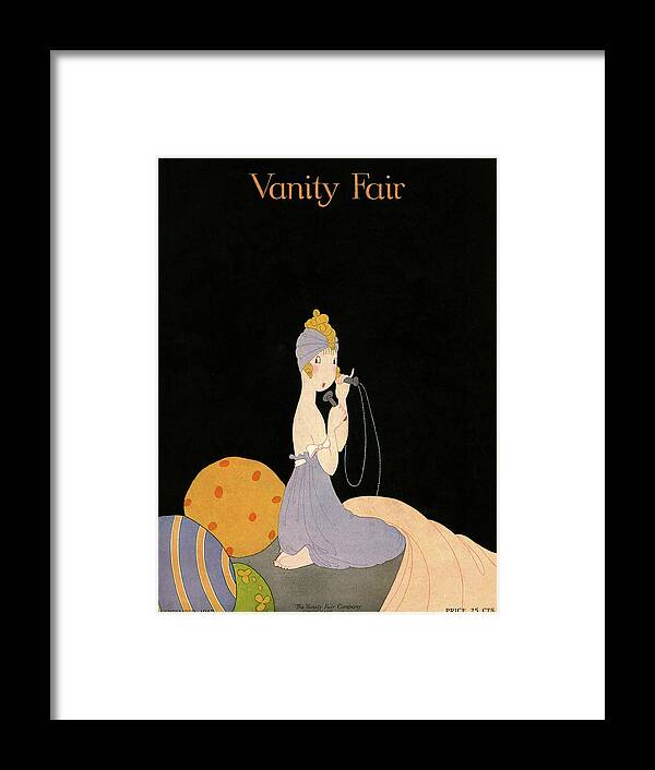 Illustration Framed Print featuring the photograph Vanity Fair Cover Featuring A Young Woman Talking by Ethel C. Taylor