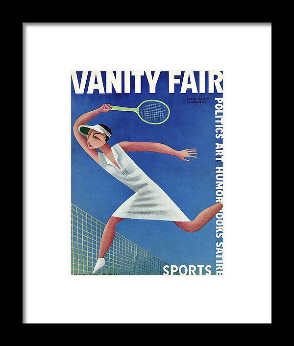 Illustration Framed Print featuring the photograph Vanity Fair Cover Featuring Helen Wills Playing by Miguel Covarrubias
