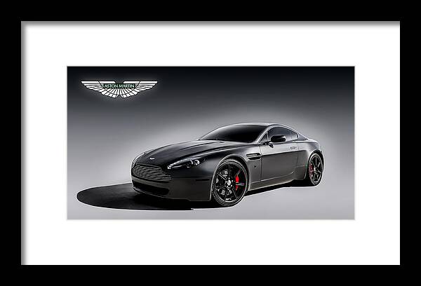 Aston Martin Framed Print featuring the digital art Vantage V12 by Douglas Pittman