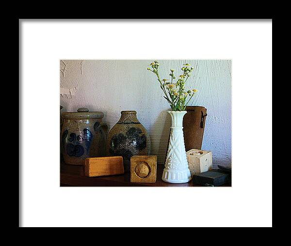 Vase Framed Print featuring the photograph Vase with Wild Flowers by Susan Savad