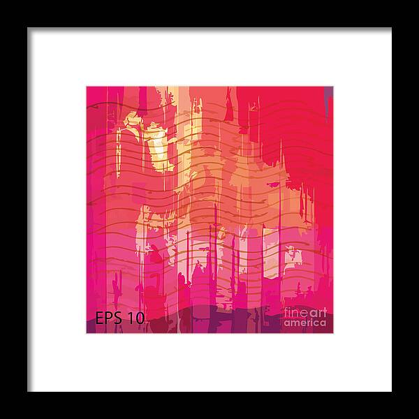 Brushed Framed Print featuring the digital art Vector Grunge Background With Space by Iulias