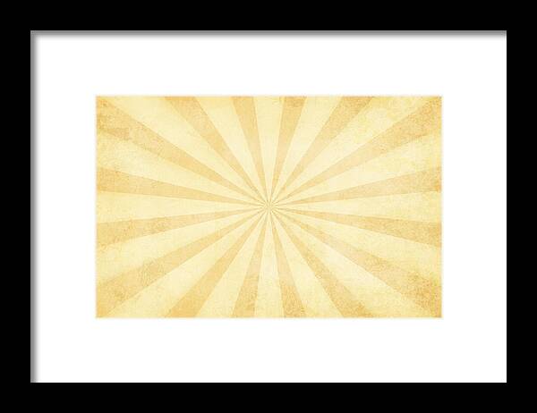 Art Framed Print featuring the drawing Vector illustration of grunge light brown sunburst by Desifoto 