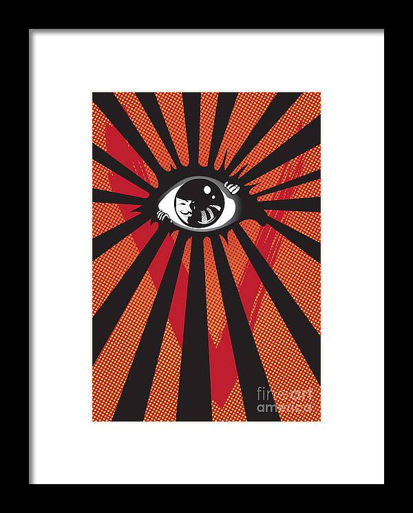 Eyes Framed Print featuring the digital art Vendetta2 eyeball by Sassan Filsoof