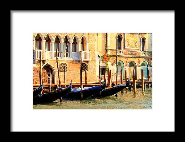 Venice Framed Print featuring the photograph Venetian Glow by Saya Studios
