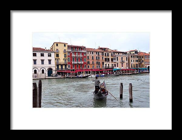 Venice Italy. Gondola Ride Framed Print featuring the photograph Venice Gondola Ride by Sue Morris