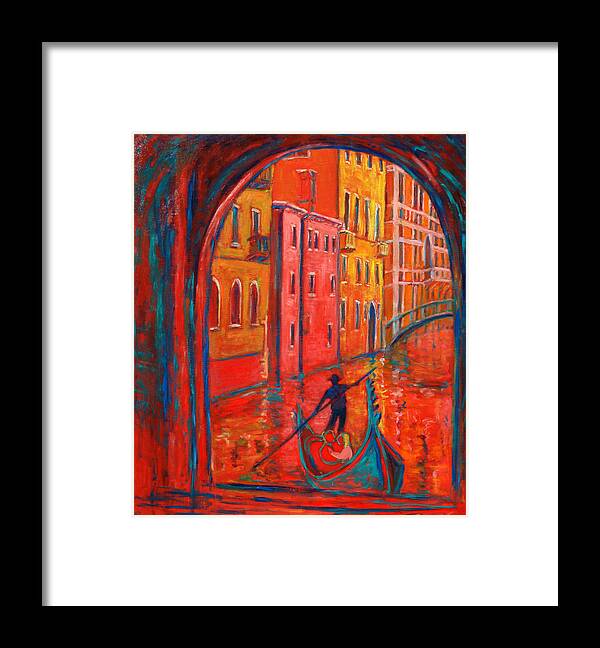 Landscape Framed Print featuring the painting Venice Impression VIII by Xueling Zou