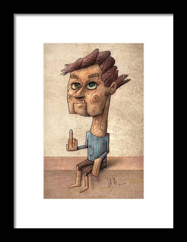 Illustration Art Framed Print featuring the painting Ventrilocuist Dummy by Autogiro Illustration