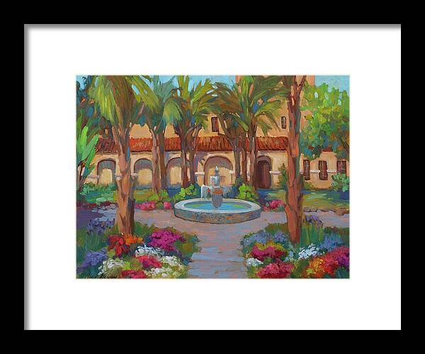 Ventura Mission Framed Print featuring the painting Ventura Mission by Diane McClary