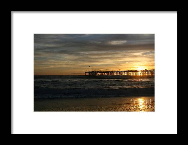 Ventura Framed Print featuring the photograph Ventura Pier 01-10-2010 Sunset by Ian Donley