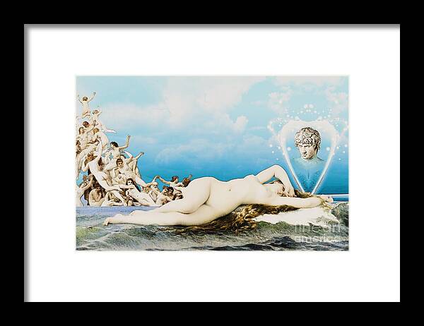 Venus Dreamy With Pencil Framed Print featuring the digital art Venus dreamy with pencil by Gaia Ragu