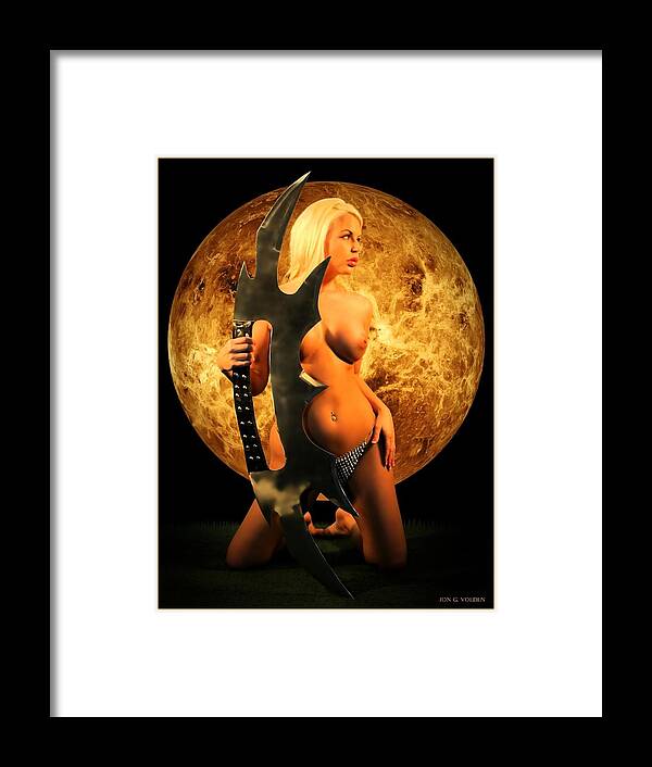 Fantasy Framed Print featuring the painting Venus Rising by Jon Volden