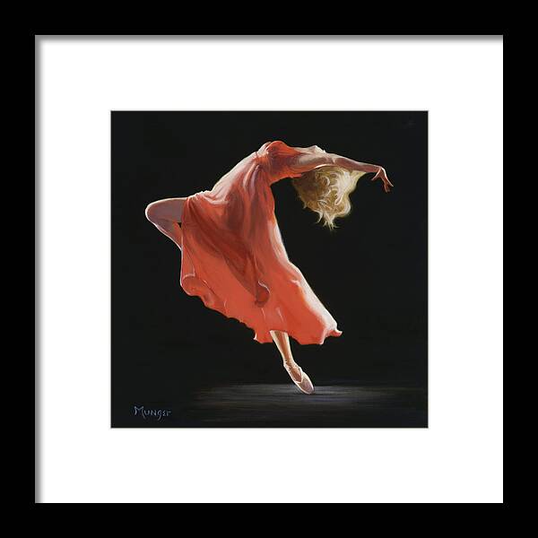 Ballet Framed Print featuring the painting Vermilion by Roseann Munger