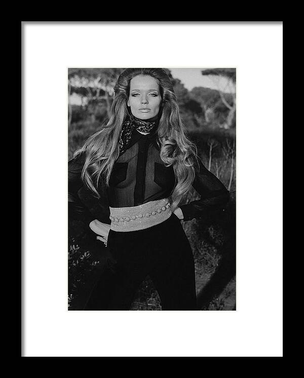 Fashion Framed Print featuring the photograph Veruschka Von Lehndorff Wearing A Wearing A Vogue by Franco Rubartelli