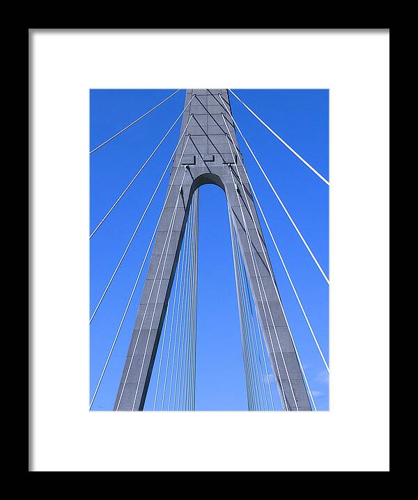 Veterans Memorial Bridge Framed Print featuring the photograph Veterans Memorial Bridge over The Ohio River by Kathy K McClellan