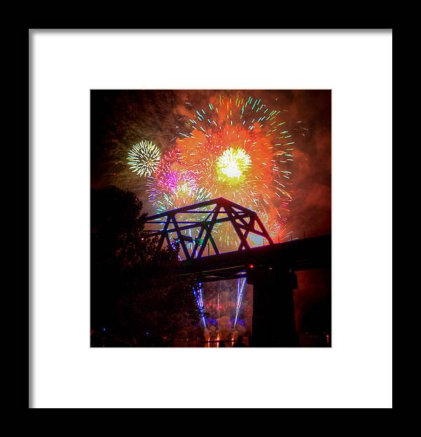 Marietta Framed Print featuring the photograph Vibrant Fireworks by Jonny D
