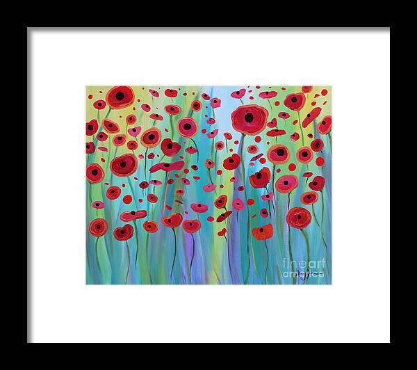 Poppy Framed Print featuring the painting Vibrant Poppies by Stacey Zimmerman