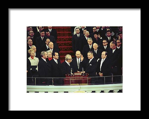 History Framed Print featuring the photograph Vice-president Elect Spiro Agnew Takes by Everett