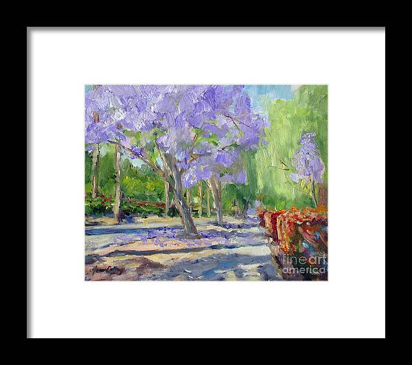 Painting Framed Print featuring the painting Victoria Avenue Walkway by Joan Coffey