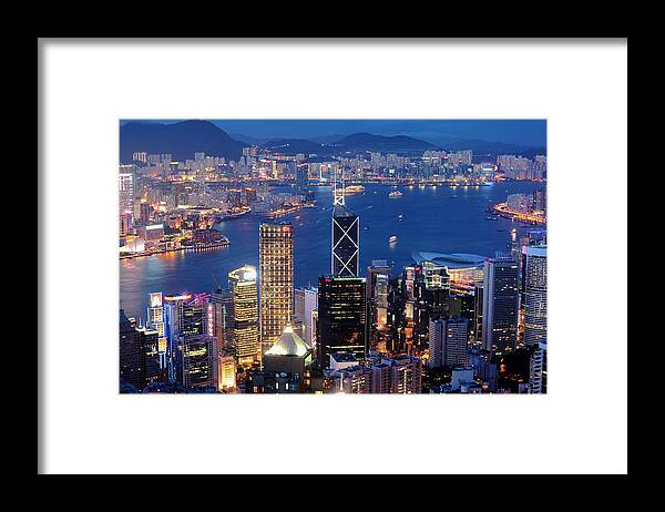 Built Structure Framed Print featuring the photograph Victoria Harbour by Eddymtl