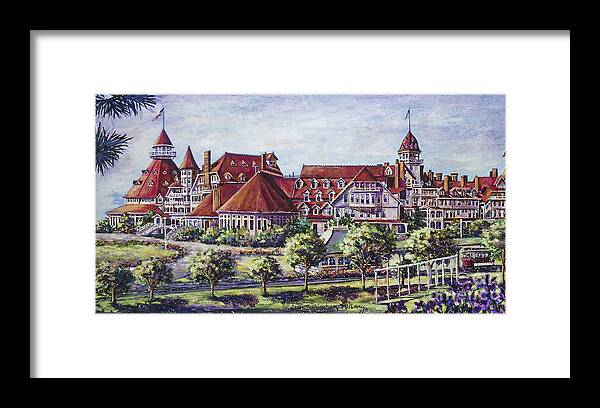 Victorian Hotel Del Framed Print featuring the painting Victorian Hotel Del by Glenn McNary