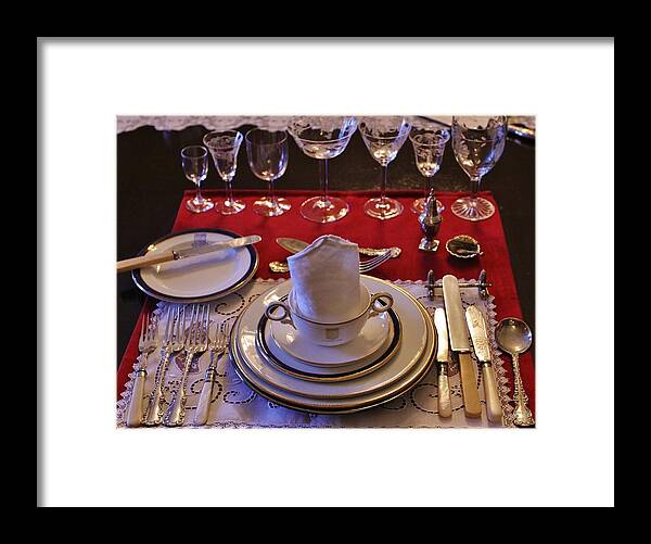 Victorian Framed Print featuring the photograph Victorian Place Setting by William Rockwell