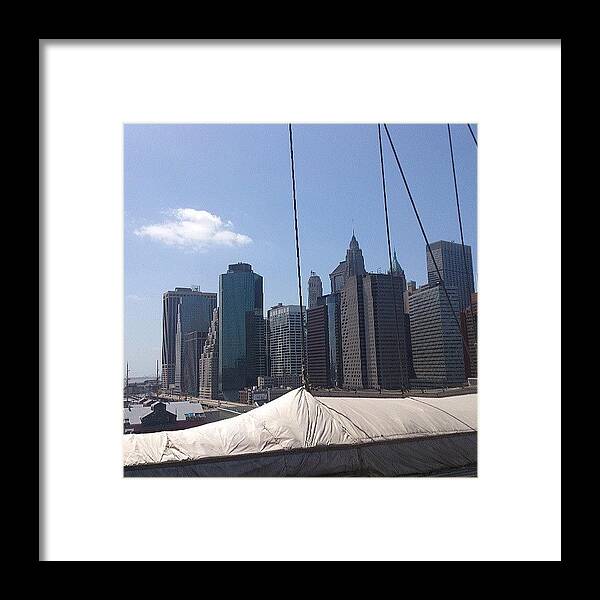 Bridge Framed Print featuring the photograph View From Brooklyn Bridge - Nyc by Rachel Maynard