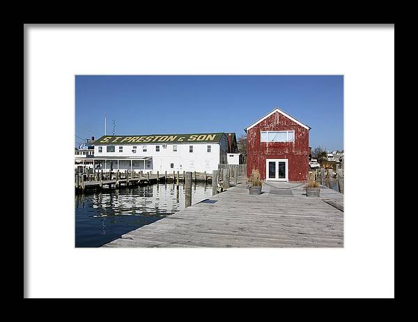 View From Pier Framed Print featuring the photograph View From Pier Greenport New York by Bob Savage