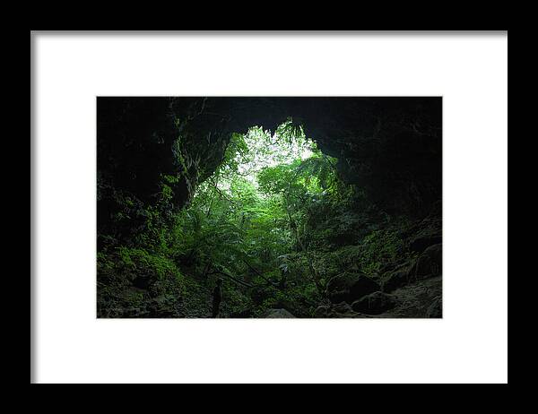 Tranquility Framed Print featuring the photograph View Of Jungle From A Limestone Cave by Ippei Naoi