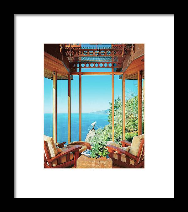 No People Framed Print featuring the photograph View Of Luxury Hotel Near Seaside by Mary E. Nichols