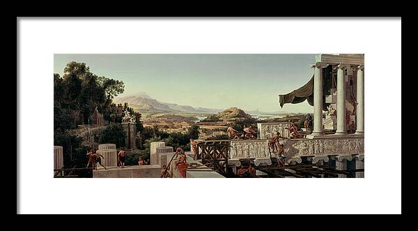 August Ahlborn Framed Print featuring the painting View of the Flower of Greece by August Ahlborn
